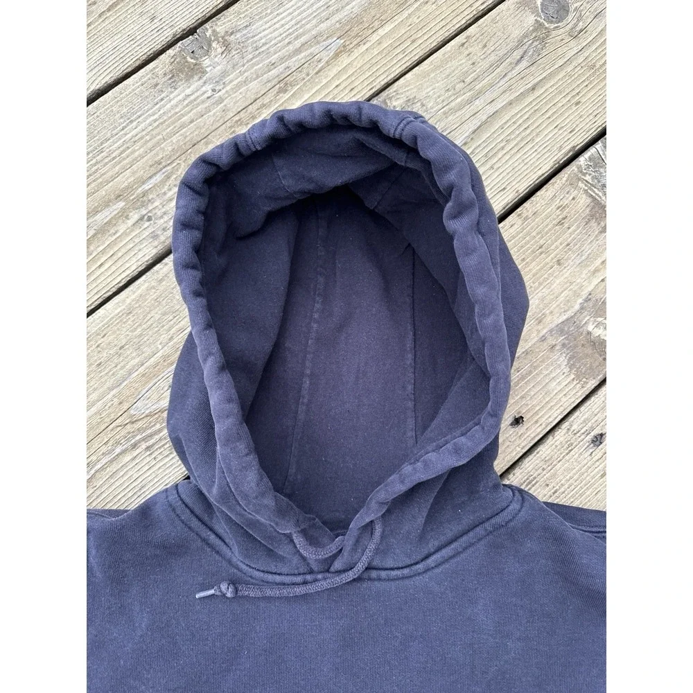 Carhartt Hoodie L Faded Black Distressed Heavyweight Workwear Hooded